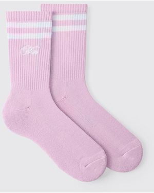 Boohoo Man Embroidered Sports Socks - Rosa