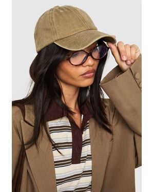 Boohoo Acid Wash Cap - Brown