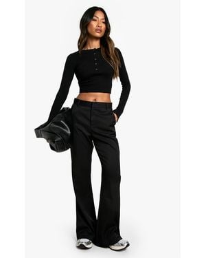 Boohoo Woven Tailored Flare Trouser - Black