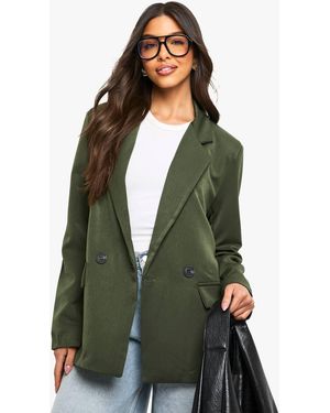 Boohoo Marl Tailored Oversized Blazer - Green