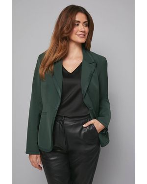 Wallis Edge Detail Single Breasted Tux Jacket - Green