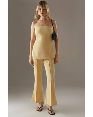 Warehouse Tailored Kick Flare Trouser - Natural