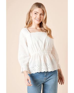 Dorothy Perkins Embroidered Long Sleeve Blouse - White