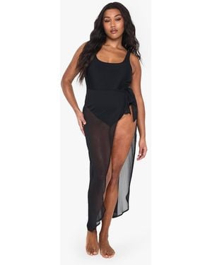 Boohoo Plus Beachwear Essentials Sarong - Black