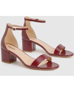 Boohoo Wide Fit Low Block 2 Part Heels - Pink