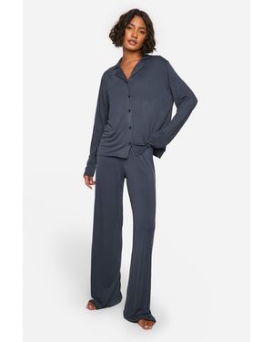Boohoo Pijama Tall De Manga Larga - Azul
