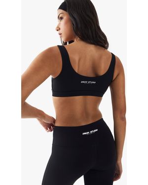 DSGN Studio Sport Zip Front Light Support Padded Sports Bra - Black