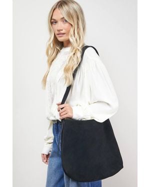 Oasis Carlie Suede Slouch Tote Bag - White