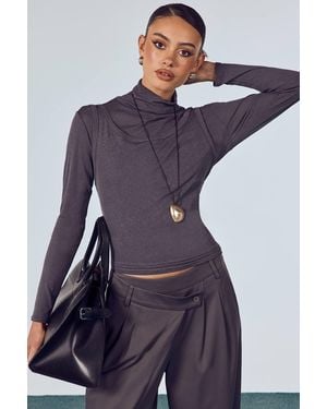 Boohoo Top Handle Tote Bag - Brown