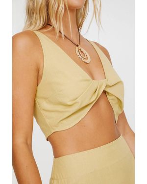 Nasty Gal Twist Front Micro Bralette - Natural