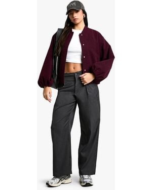 Boohoo Distressed Waist Detail Low Rise Pants - Black