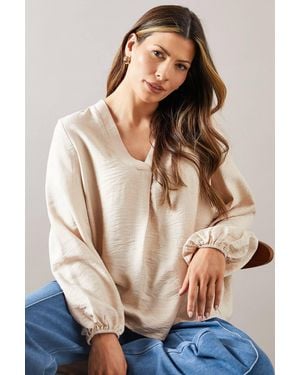 Wallis Viscose Overhead Shirt - Natural