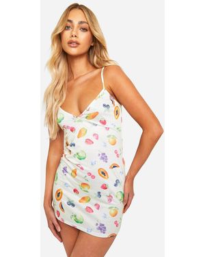 Boohoo Fruit Print Nightie - White