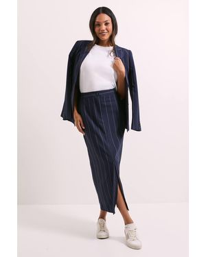 Dorothy Perkins Stripe Column Midaxi Skirt - Blue