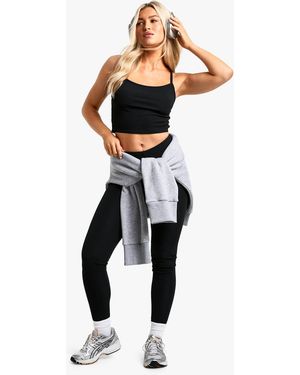 Boohoo Two Tone Legging And Cami Set - Black