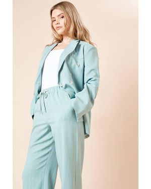 Dorothy Perkins Oversized Double Breasted Stripe Blazer - Blue