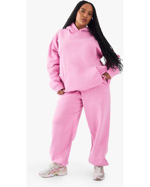 Boohoo Plus Dsgn Studio Embroidered Cuffed Oversized Jogger - Pink