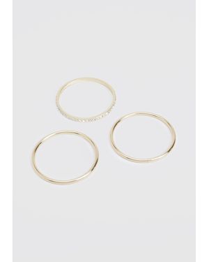 Boohoo Diamante Bangle 3 Pack - Metálico