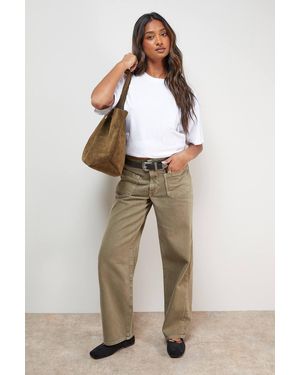 Oasis Pocket Detail Straight Leg Jeans - Natural