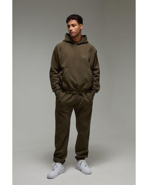 Boohoo Chándal Man Active Recto Con Estampado Training Dept - Verde