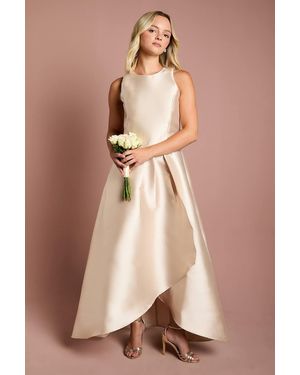 Coast Teen Twill Waterfall Bridesmaids Dress - Natural
