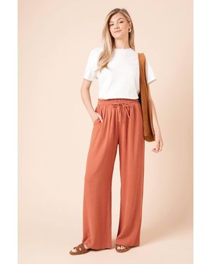 Dorothy Perkins Tie Waist Woven Pants - Orange