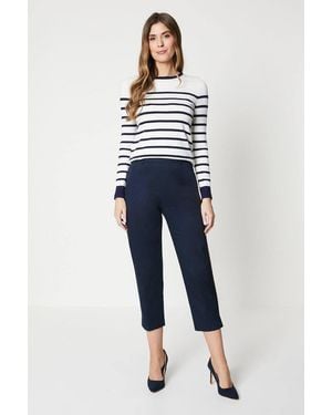 Wallis Side Zip Stretch Crop Pants - Blue