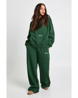 Boohoo Ath Club Embroidered Boxy Hoodie - Green