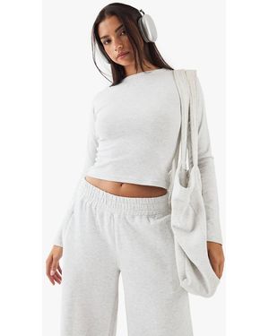 DSGN Studio Embroidered Long Sleeve Top - White