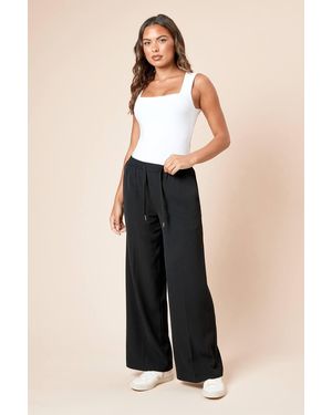 Dorothy Perkins Tie Waist Wide Leg Pants - Natural