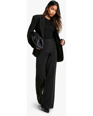 Boohoo Woven Seam Detail Flare Trouser - Black