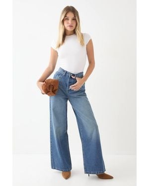 MissPap Vintage Wash Straight Leg Jean - Blue
