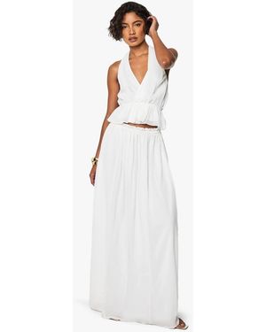 Boohoo Tall Chiffon Frill Waist Maxi Skirt - White