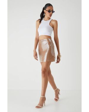 MissPap Sequin Micro Mini Skirt - Brown