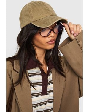 Boohoo Acid Wash Cap - Brown