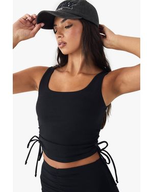 DSGN Studio Ultra Sculpt Ruched Side Tank Top - Black