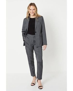 Oasis Geo Jaquard Tapered Trouser - Gray
