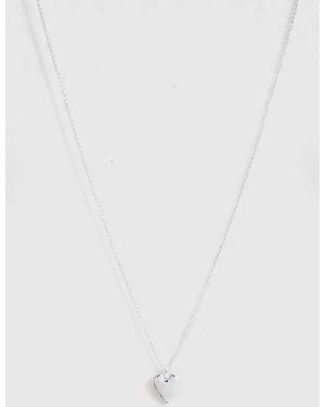 Boohoo Delicate Heart Necklace - White