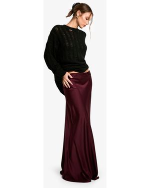Boohoo Satin Slip Maxi Skirt - Red