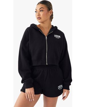 Boohoo Dsgn Studio Collegiate Embroidered Sweat Short - Blue