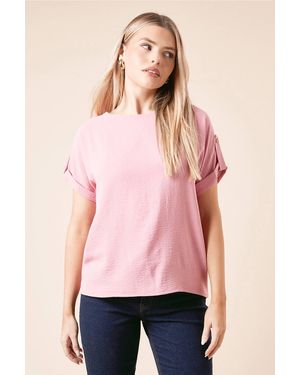Dorothy Perkins Roll Sleeve Blouse - Pink