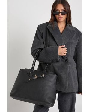 Boohoo Top Handle Tote Bag - Black