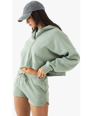 Boohoo Embroidered Runner Sweat Short - Green