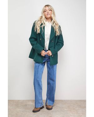 Oasis Double Breasted Blazer Coat - Blue
