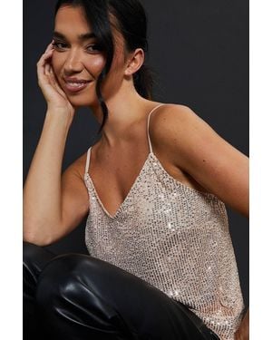 Dorothy Perkins Sequin Strappy Cami - Black
