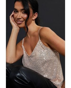 Dorothy Perkins Sequin Strappy Cami - Black