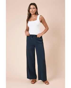 Dorothy Perkins Tie Waist Wide Leg Pants - Blue