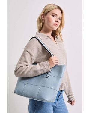 Dorothy Perkins Trish Faux Leather Stitch Detail Tote Bags - Gray