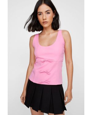 Nasty Gal Tie Detail Structured Cami Top - Pink