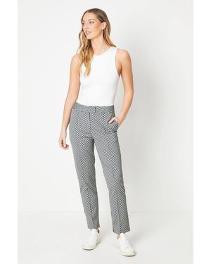 Oasis Geo Jaquard Tapered Trouser - Gray